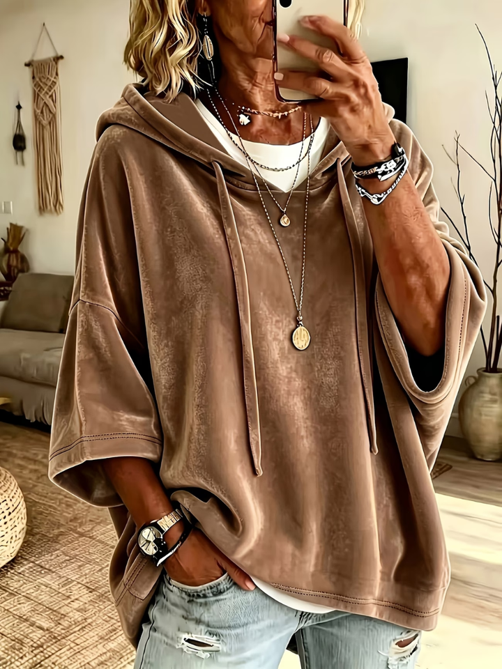 Luana | Chandail à Capuchon Oversized en Velours