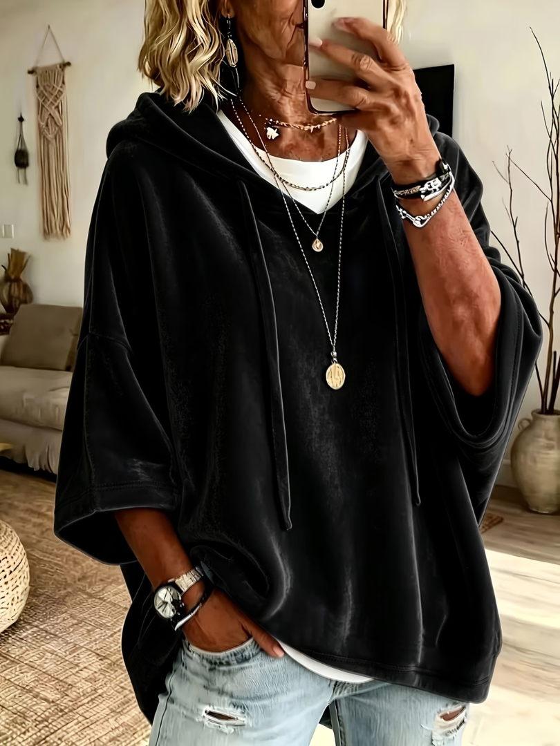 Luana | Chandail à Capuchon Oversized en Velours