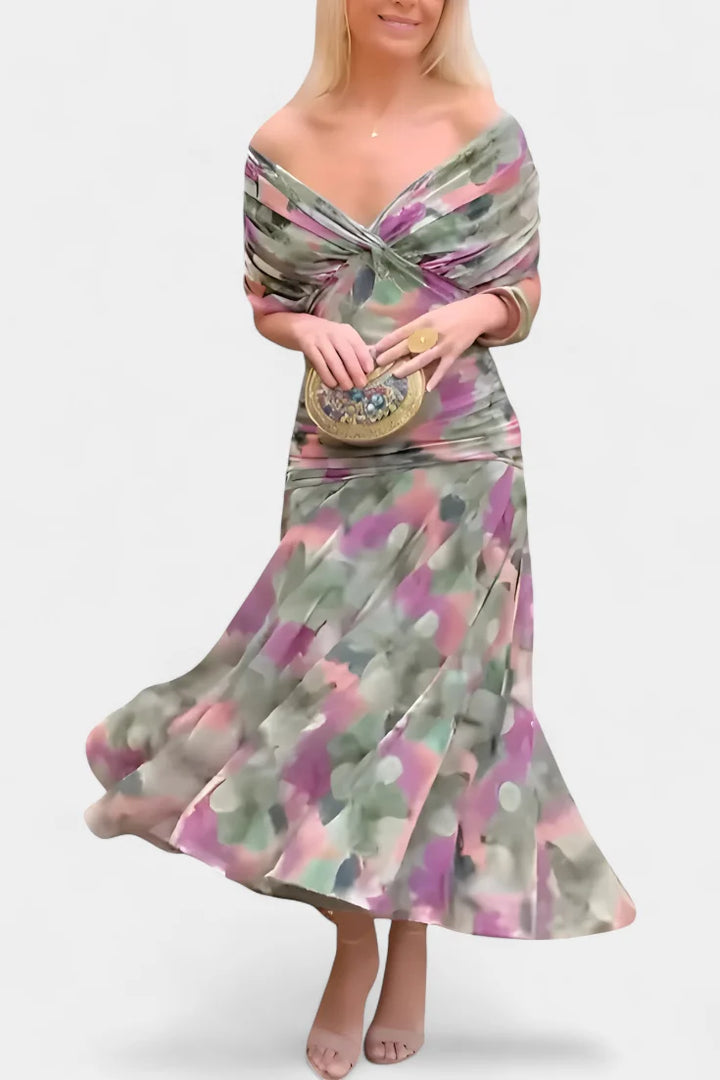 Alondra – Robe Drapée Épaules Dénudées