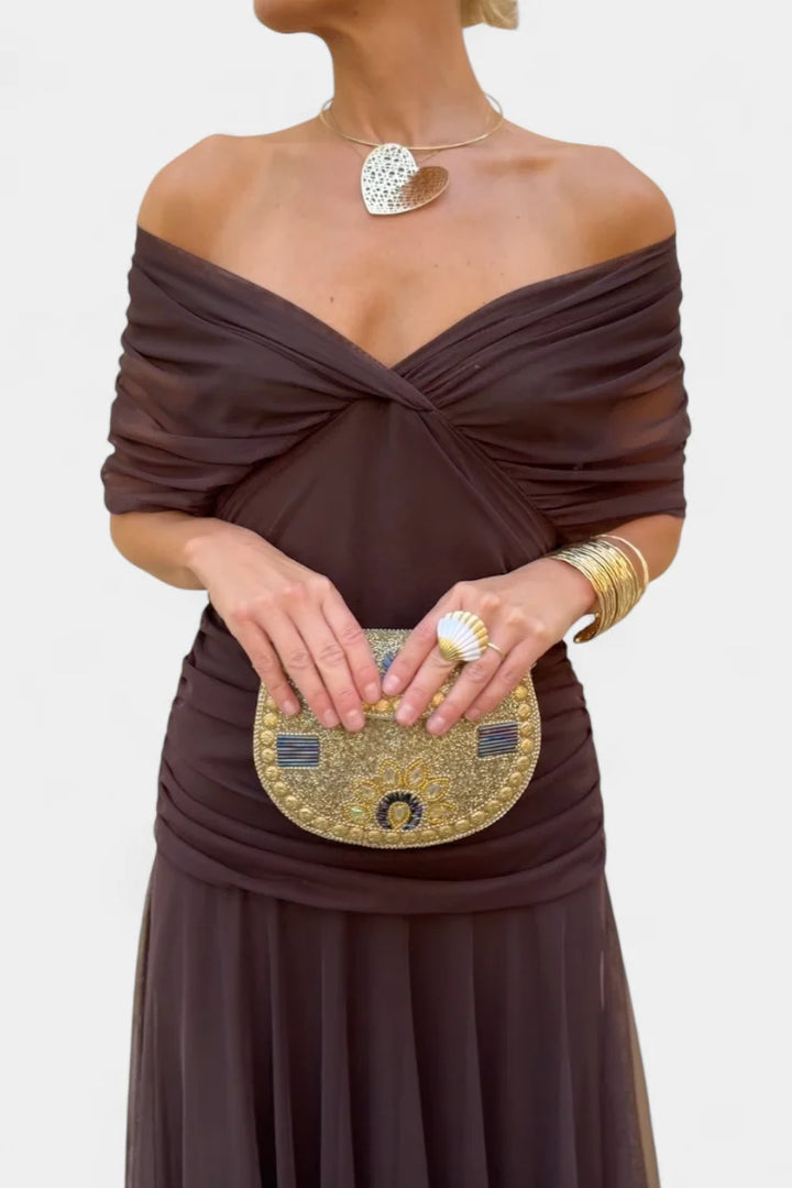 Alondra – Robe Drapée Épaules Dénudées