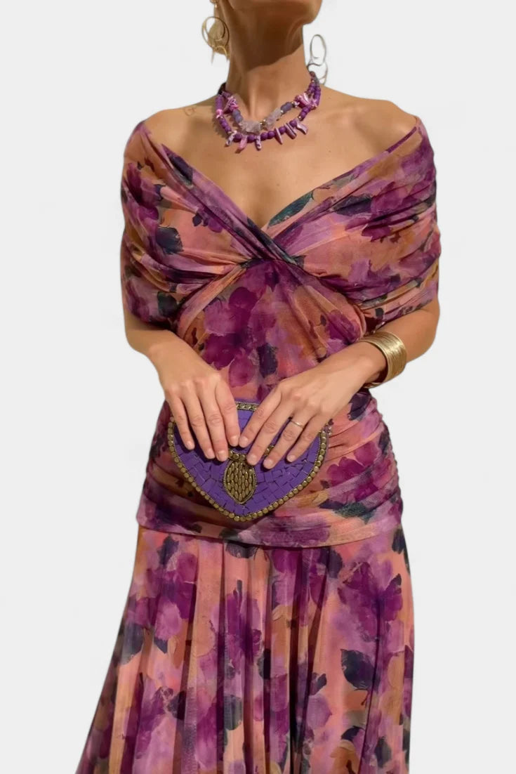 Alondra – Robe Drapée Épaules Dénudées