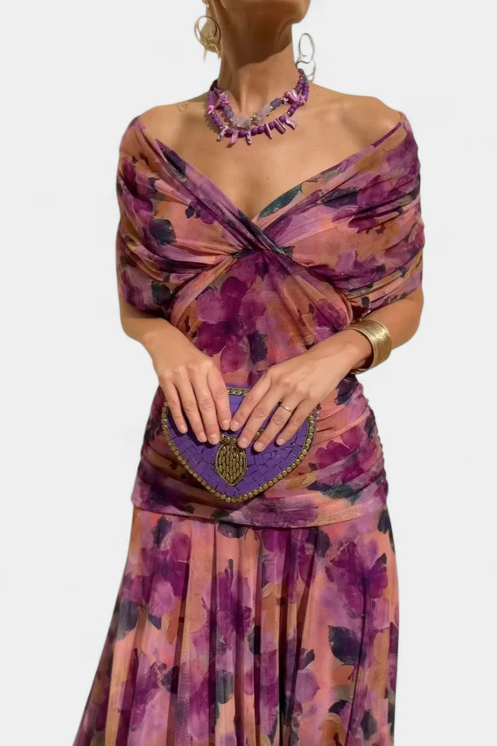 Alondra – Robe Drapée Épaules Dénudées