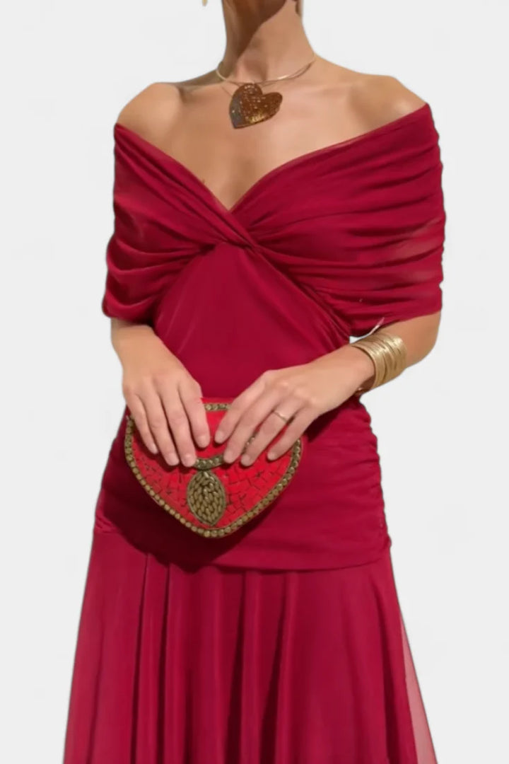 Alondra – Robe Drapée Épaules Dénudées
