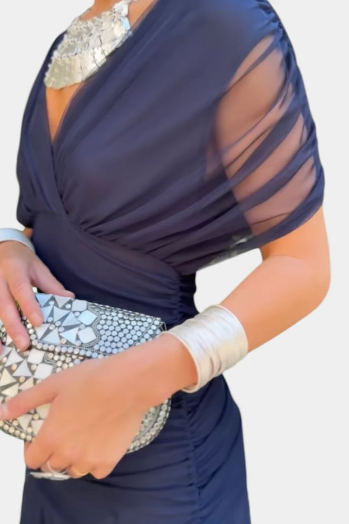 Alondra – Robe Drapée Épaules Dénudées