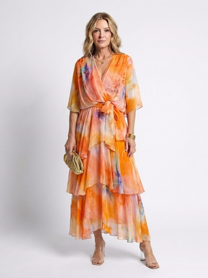 Calista | Robe Maxi Transparente à Ceinture Nouée