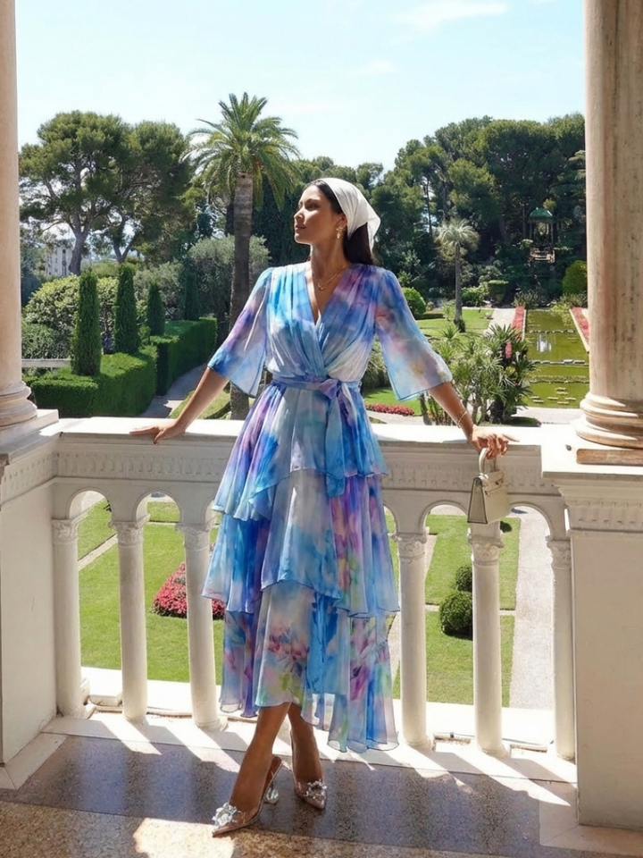Calista | Robe Maxi Transparente à Ceinture Nouée