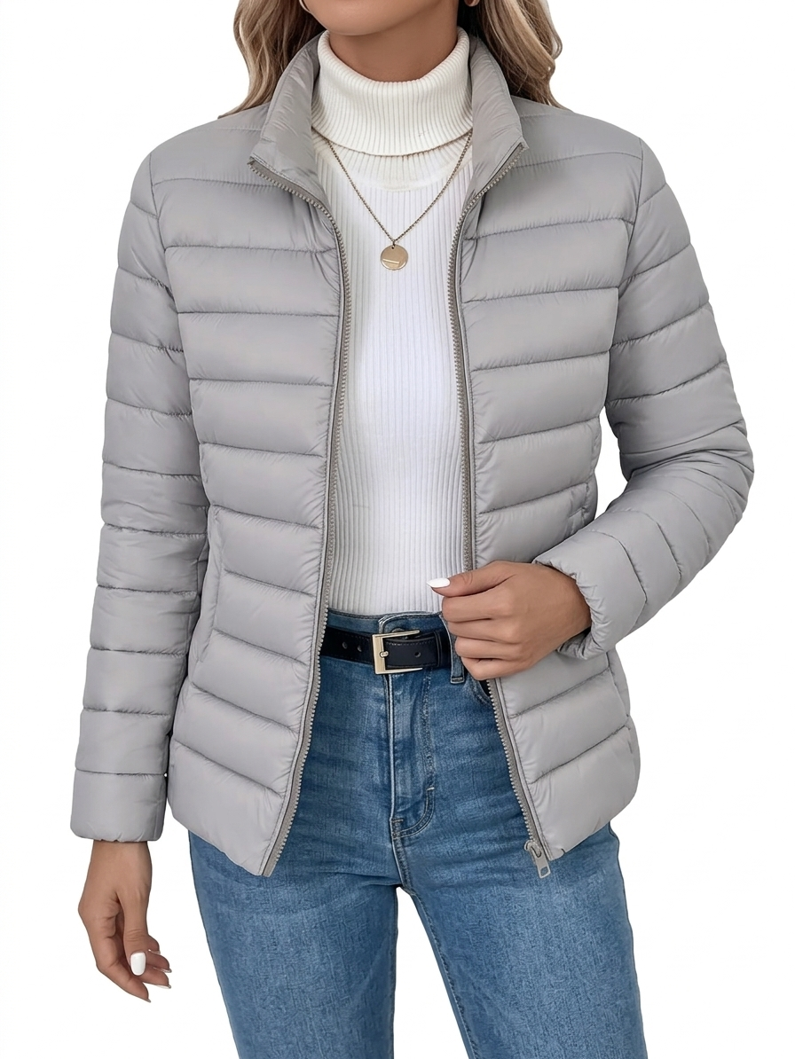 Solène | Veste Matelassée Légère à Col Montant
