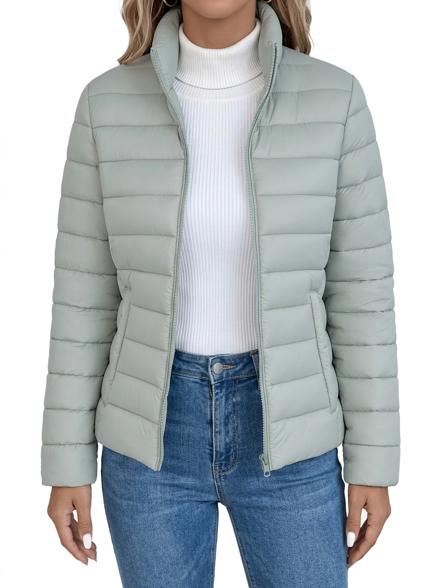 Solène | Veste Matelassée Légère à Col Montant
